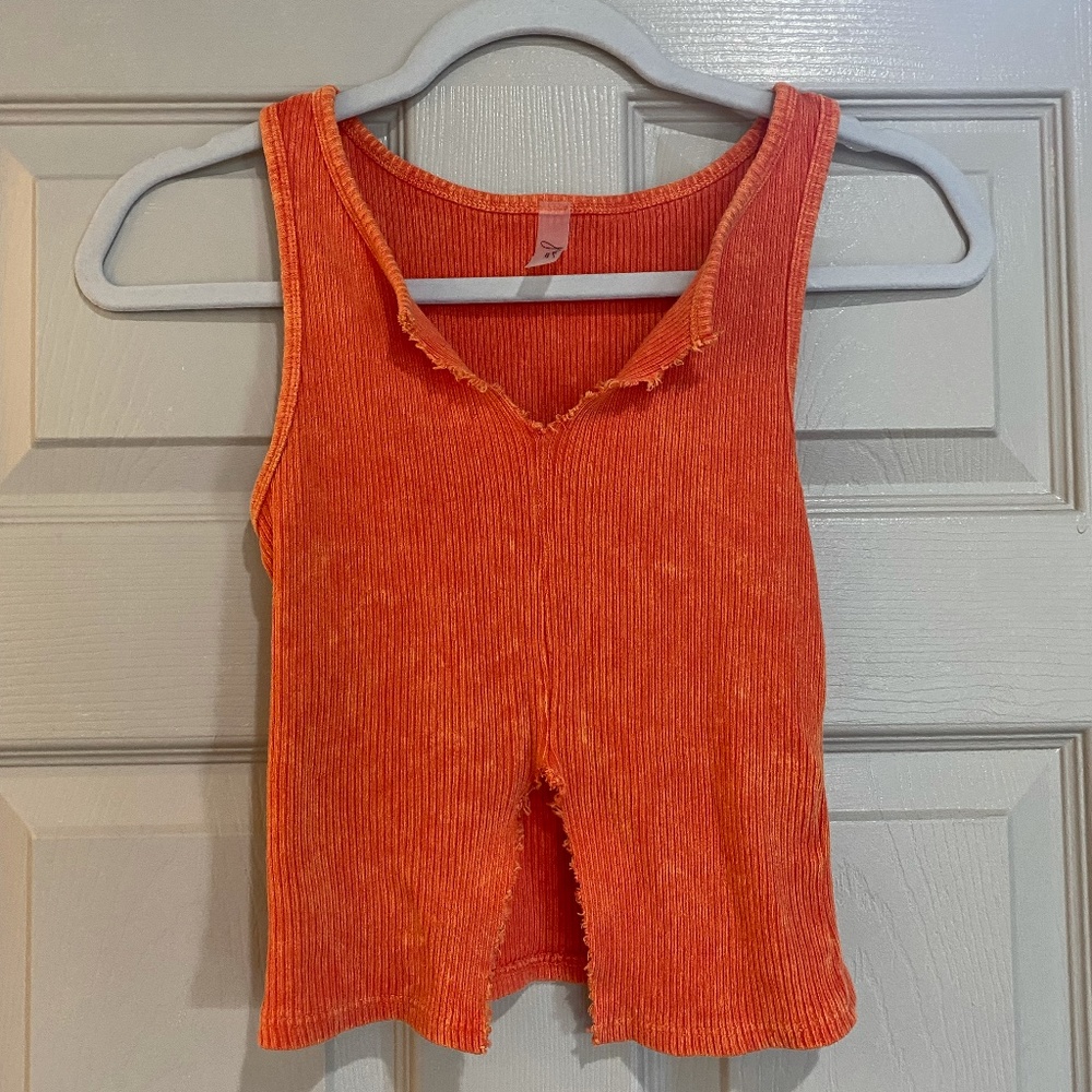 orange ribbed tank